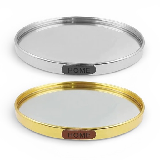 BANDEJA DE ALUMINIO DOS COLORES CON ESPEJO Ø20CM  