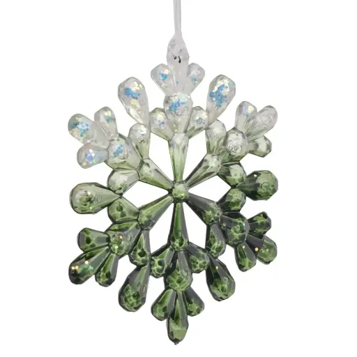 [226505] COLGANTE NAVIDEÑO COPO NIEVE ACRILICO VERDE REF:ES26873 12CM