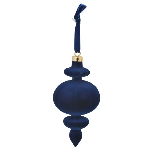 [631162] COLGANTE NAVIDEÑO AZUL TERCIOPELO REF: ES26818 6X16CM 