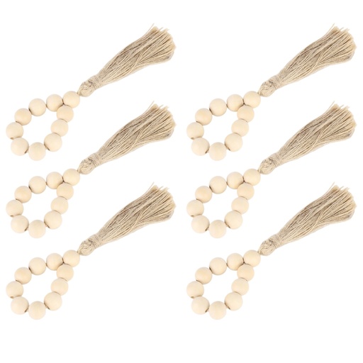 [6981606504236] ARO DE SERVILLETA CUENTAS DE MADERA SETX6 PZS.