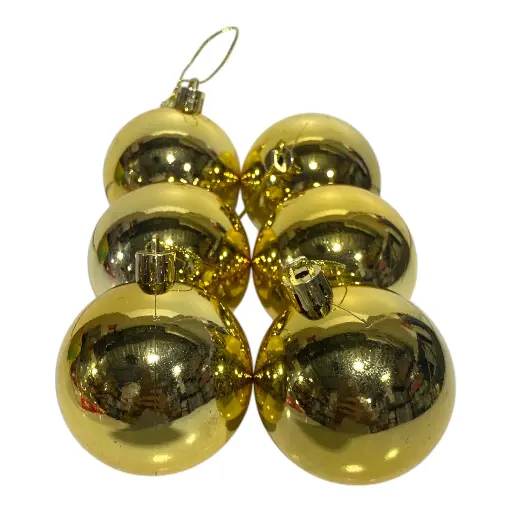 [6925923235411] ESFERA NAVIDEÑA DORADA 6CM SETX6PZS. 