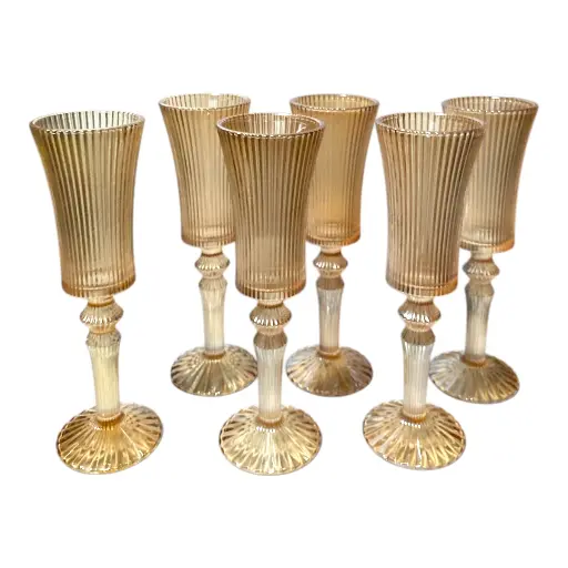 [2025057506839] SET DE COPAS 6PCS. CRISTAL AMBAR