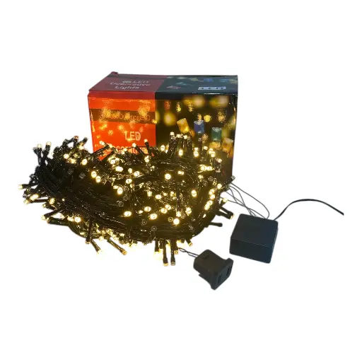 [6904202535053] LUCES NAVIDEÑAS CALIDA 600LED 24METROS EM-3505 DOBLE CONECTOR