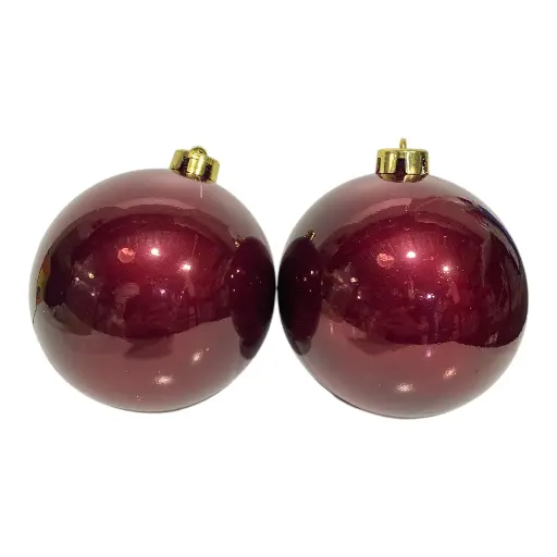 [ES24713] ESFERA NAVIDAD 12CM BURGUNDY/VINO  X2PZ. REF: ES24713 