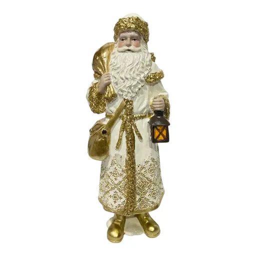 [CS8020646] NOEL DORADO/BLANCO POLIRESINA 10X8X29CM
