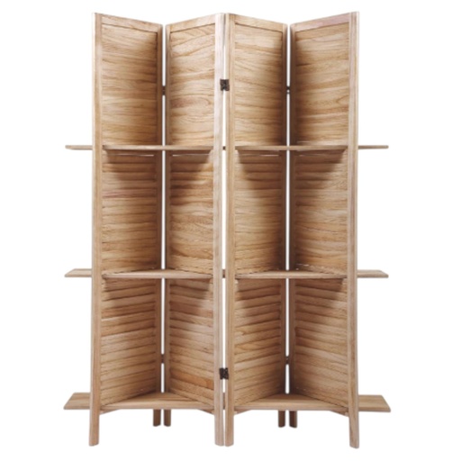 [6981606502379] BIOMBO DE MADERA CON REPISAS 200X170CM