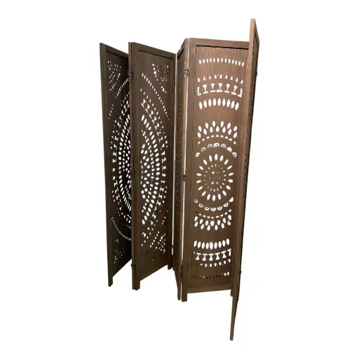[6981606502355] BIOMBO DE MADERA CAFE TROQUELADO 250X180CM 