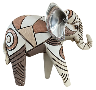 [CS8020622] ELEFANTE POLIRESINA MINIMALISTA MOCCA 14X10X22CM