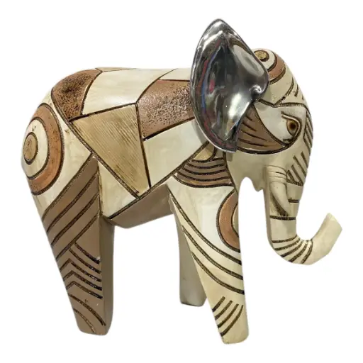 [CS8020622] ELEFANTE POLIRESINA MOCCA 14X10X22CM
