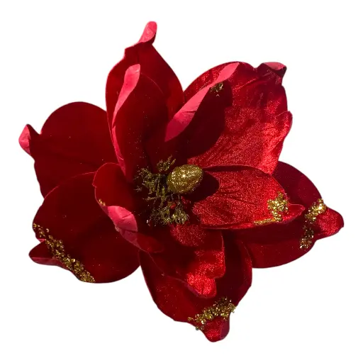 [1702335014545] FLOR NAVIDEÑA 28CM ROJA TERCIOPELO
