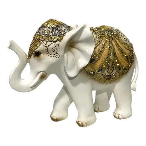 [4545450001697] ELEFANTE CAFE/DORADO POLIRESINA 30X10X24CM