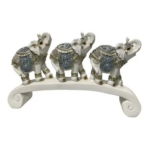 [CS8020550] ELEFANTE CELESTE/BLANCO 23.5X4.5X15CM
