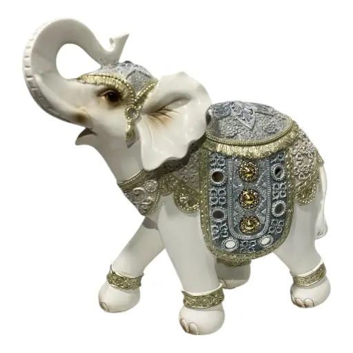 [CS8020548] ELEFANTE CELESTE/BLANCO 25X10X25CM