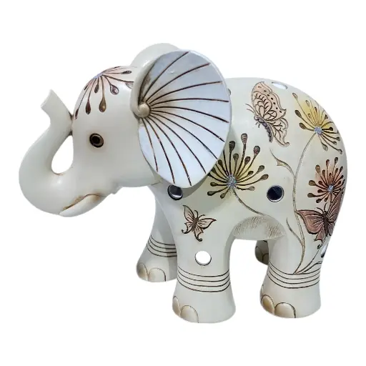 [CS8020592] ELEFANTE POLIRESINA MOCCA 22X13X18CM