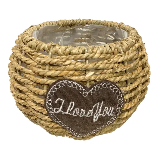 [SC19035] CANASTA DE HIERRO CON RATAM 17X17X12CM