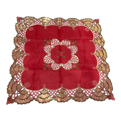 [M-0411] MANTEL NAVIDEÑO CUADRADO  87X87CM