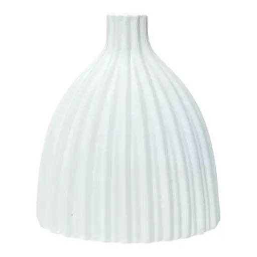 [CS17687] Florero de porcelana, líneas blancas 17x9x20cm
