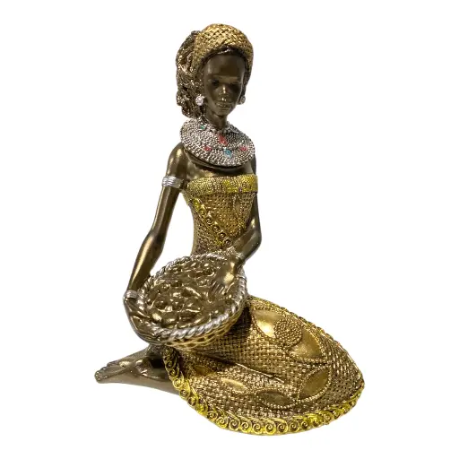 [CS8180193] AFRICANA POLIRESINA 17X11X22CM