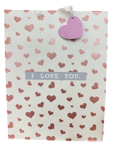 [6926582158240] FUNDA DE REGALO CORAZONES 32X42CM 