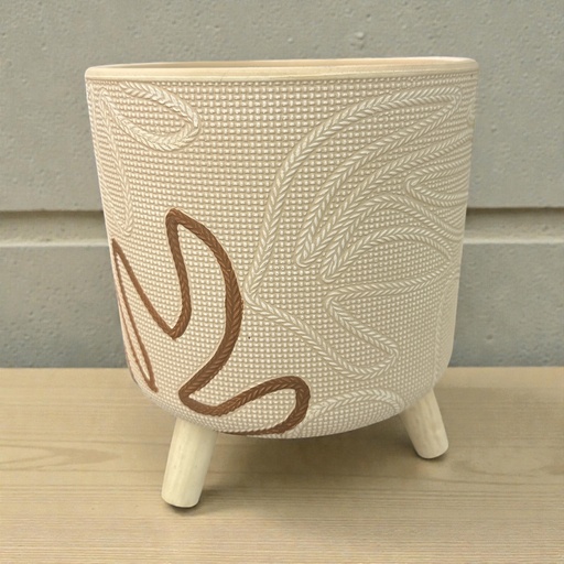 [7861223432107] MACETA BEIGE MINIMALISTA 19X17CM