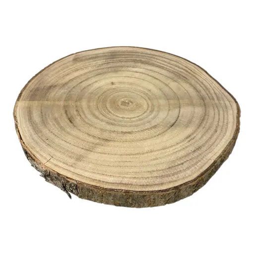 [S50493] BANDEJA O BASE DE MADERA TRONCO 29X29X2CM