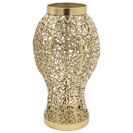 [S50440] JARRON METALICO DORADO 24X24X44CM