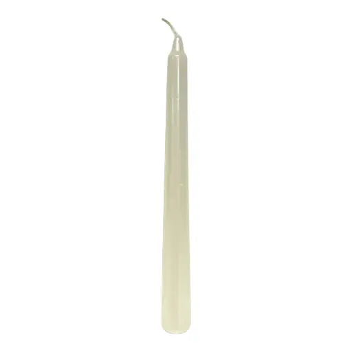 [S50710] VELA NATURAL DE CERA BLANCA Y ROJO PERLADO 2X20CM C/U