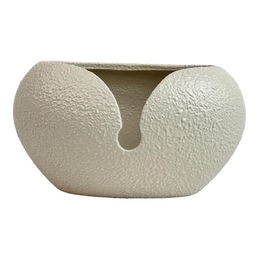 [442-341883] FLORERO DE PORCELANA BEIGE 15X25X14CM CONCEPT