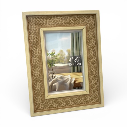 [2025081500070] PORTARETRATO MADERA ESTILO BORDADO 10CMX15CM 4X6" DIM:16X21CM YY9364-1