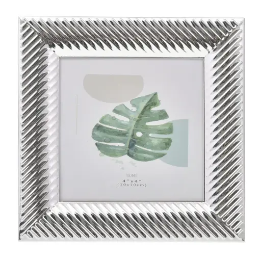 [387346] PORTA RETRATO METALICO PLATEADO REF:ES28350 4"X4" 10X10CM