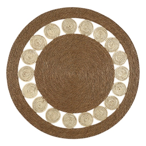 [2506031358014] ALFOMBRA TEJIDA YUTE RUSTICA DIAMETRO 120CM 