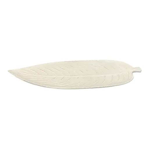 [8679818731400] BANDEJA DE MADERA FORMA DE HOJA 45X18CM