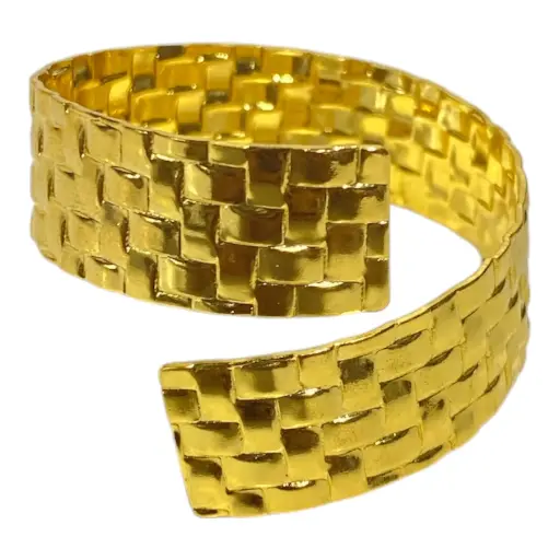 [6981606504076] ARO DE SERVILLETA SETX6 PZS. ESPIRAL DORADO CROMADOS METALICOS 4.5X4.5 CM   