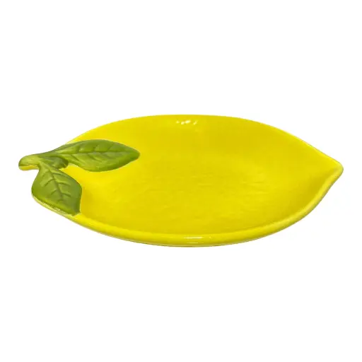 [6981606474447] PLATITO FORMA DE LIMON DE CERAMICA 15.5X11X2CM