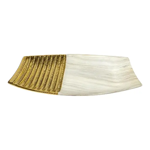 [47504001] BANDEJA CENTRO DE MESA PORCELANA 38.5X22.5X4CM