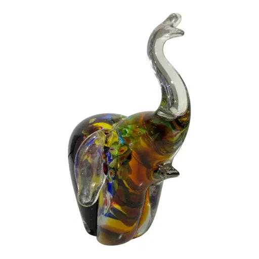 [23779] ELEFANTE DE VIDRIO TIPO MURANO 11X9X16CM