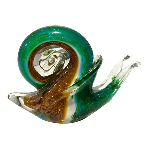 [23778] CARACOL DE VIDRIO TIPO MURANO 13X7X9CM