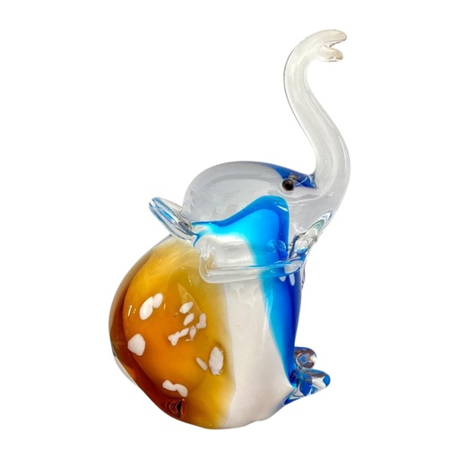 [23776] ELEFANTE DE VIDRIO TIPO MURANO 10X7X17CM
