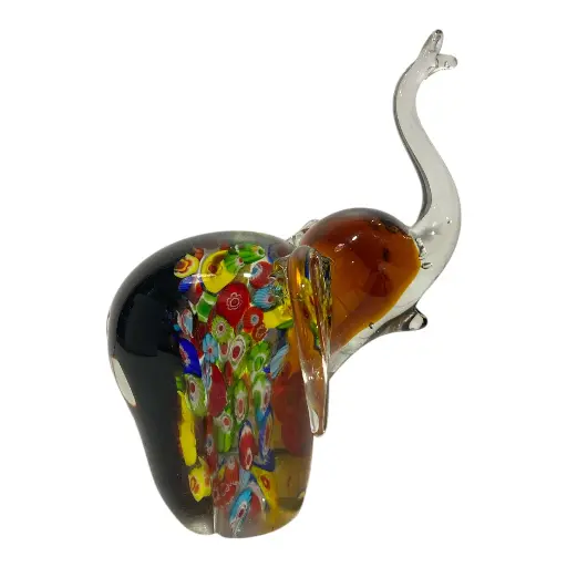 [23780] ELEFANTE DE VIDRIO TIPO MURANO 14X11X19CM