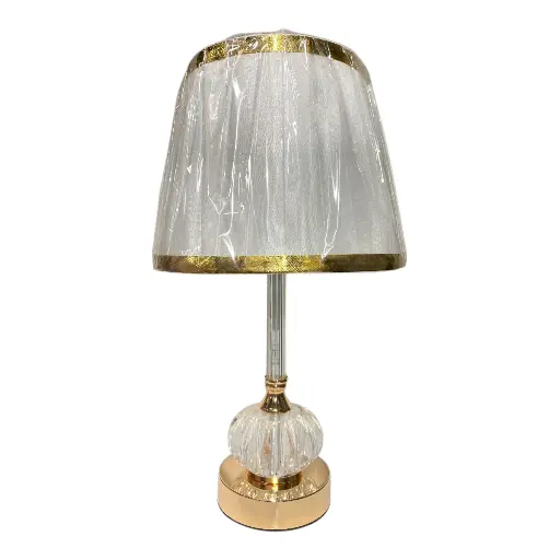 [CS26005] LAMPARA DE MESA DORADA/CRILICO  21X38CM 