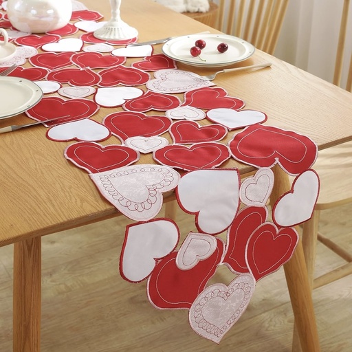 [11853957] CAMINO DE MESA CORAZON BORDADO 40X176CM