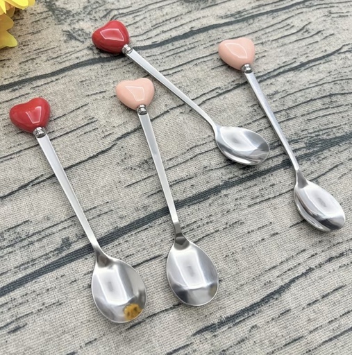 [1985228] SET DE 3 CUCHARAS ACERO CORAZON 15CM 2 TONOS