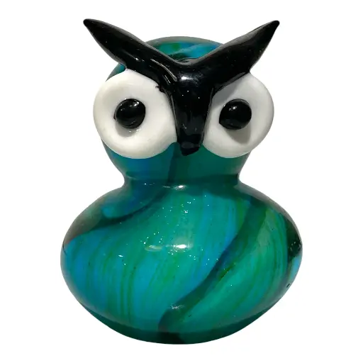 [23331] BUHO DE VIDRIO TIPO MURANO 9X11X12CM