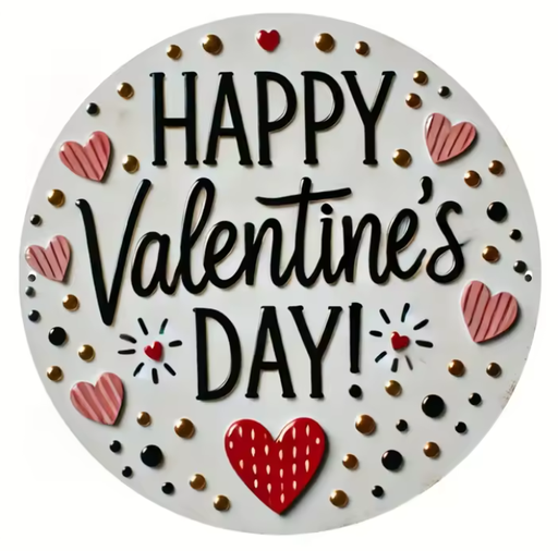 [VALENTINES] LETRERO METALICO REDONDO 20CM