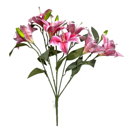 [CS18738R] RAMO ARTF. DE LIRIOS ROSADO 55CM 