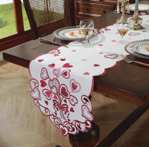 [750958] CAMINO DE MESA CORAZON 35X220CM