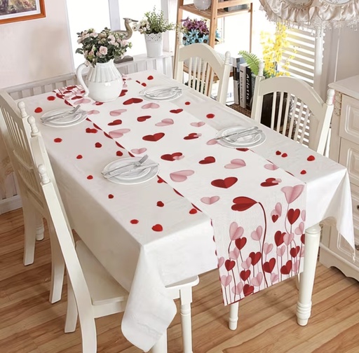 [412356] CAMINO DE MESA DE LINO CORAZON 33X183CM