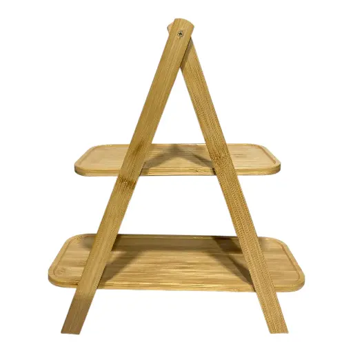 [S50930] ESTANTE DE 2 PISOS DE BAMBOO 33X16X37CM