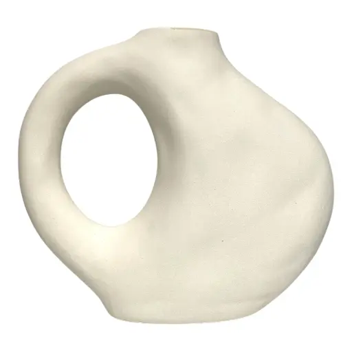 [S51007B] FLORERO CERAMICA BLANCO 26X7X27CM