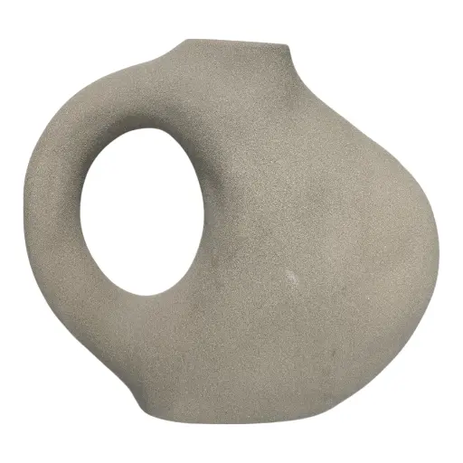 [S51007G] FLORERO CERAMICA GRIS 26X7X27CM 